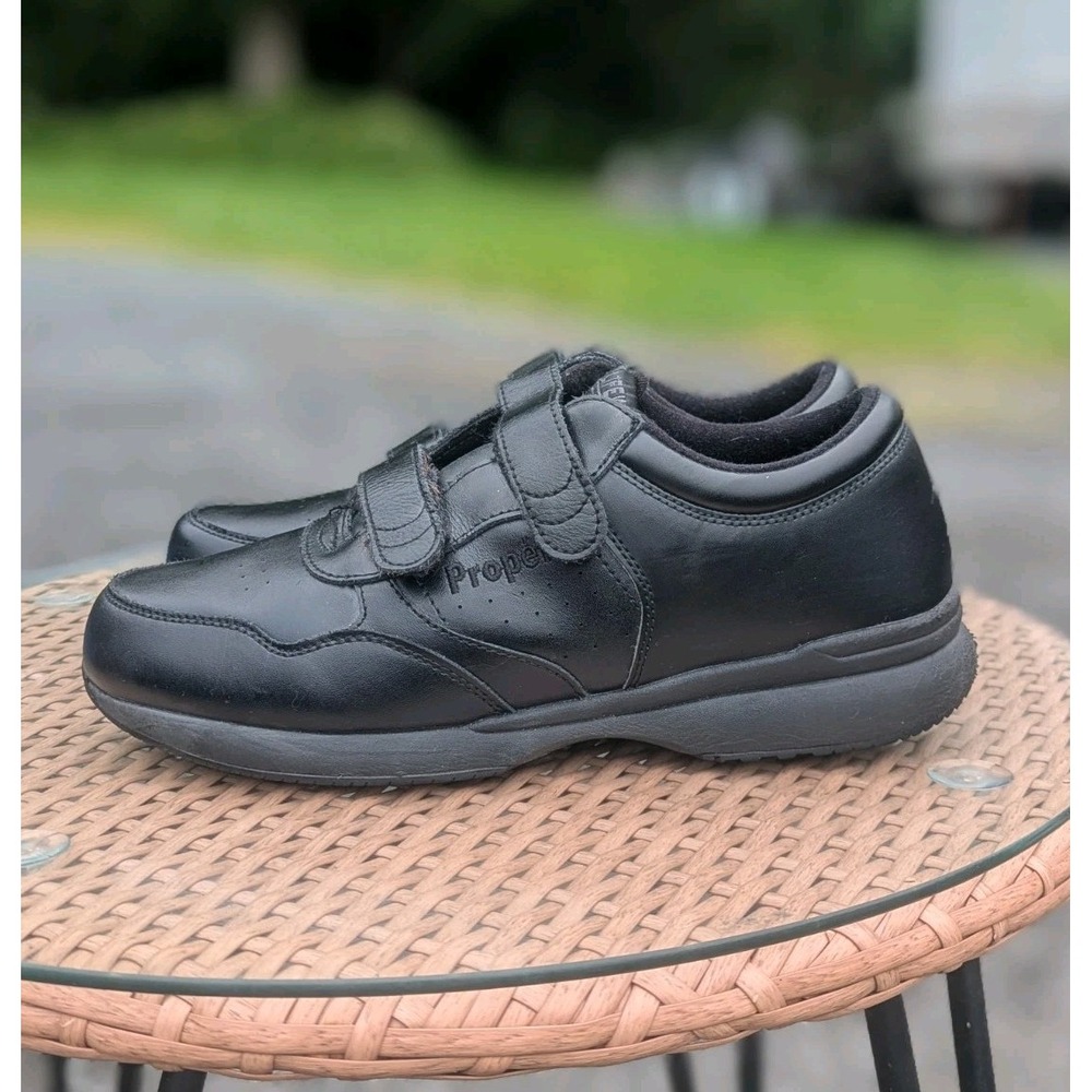 Comfort Walking Black Leather Strap Shoes Propet Women's 10 X 3E Extra Wide